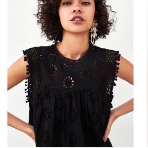 Zara Eyelet Top